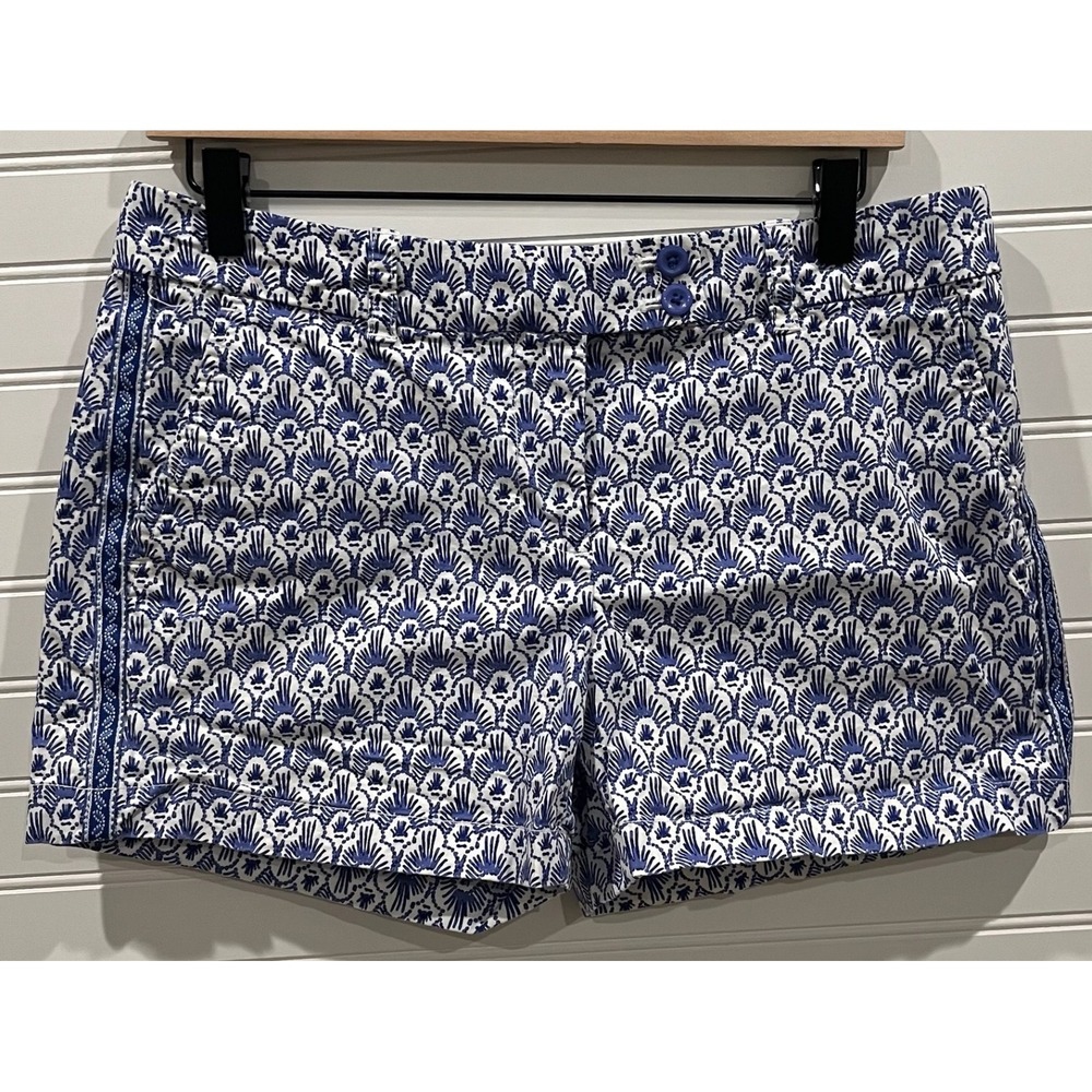 Vineyard Vines Scallop Print Shorts Coastal Prep Style‎ Blue White Size 6